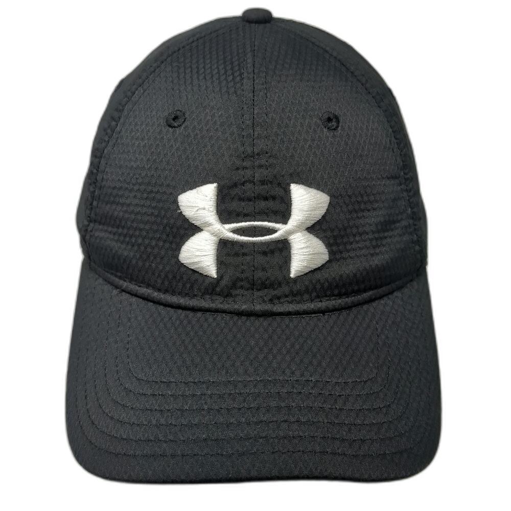 Under Armour Baseball Cap Black One Size Heatgear Slideback Logo Athletic Hat